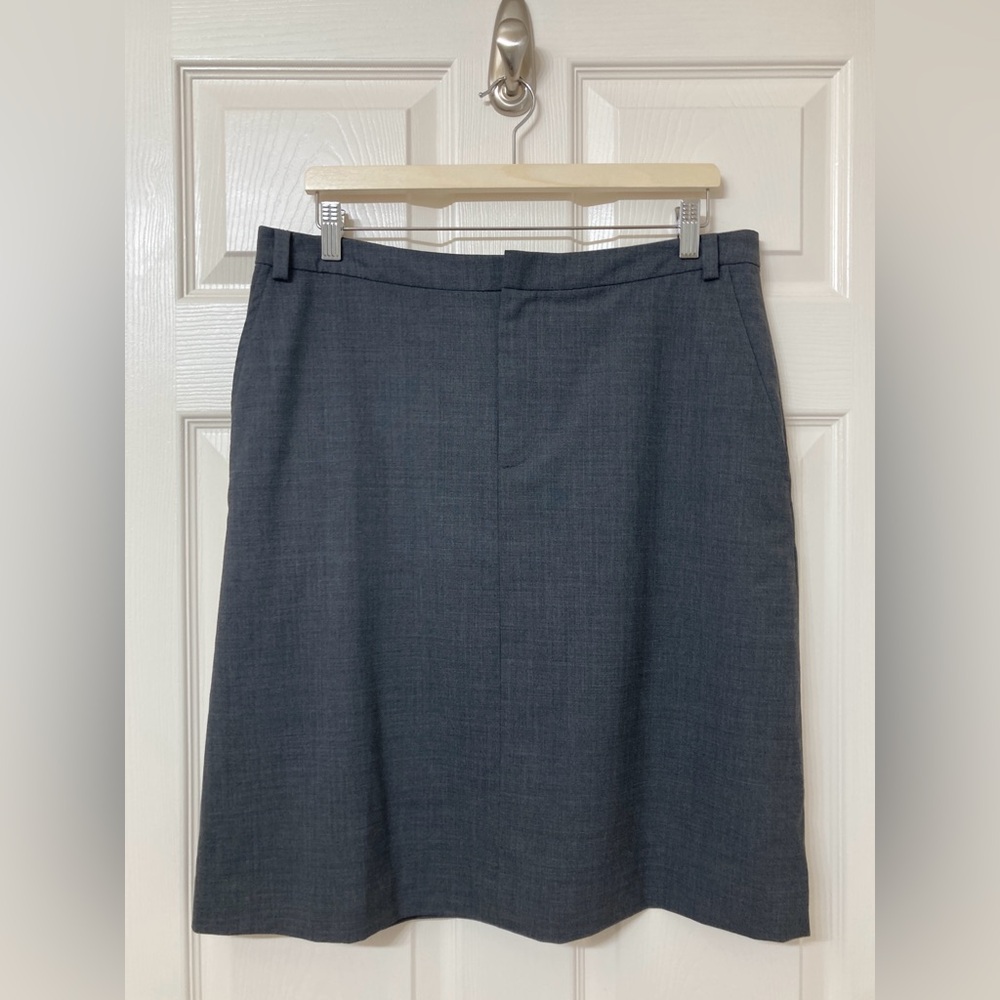 Banana Republic Charcoal Gray Wool Blend A-line Skirt 14 Dark Academia Heritage